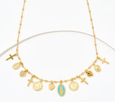 David Markstein 18K GoldClad Sterling Silver Heart & Cross Charm 17 + 3" Necklace